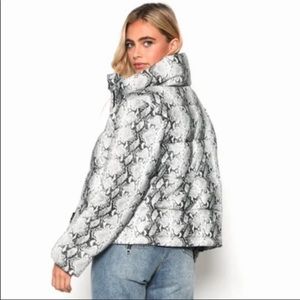 Glamorous Snake Skin EU Leather Puffer Coat